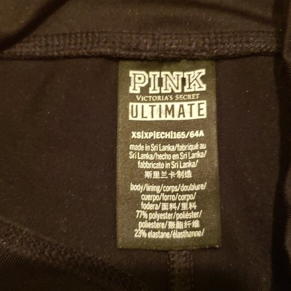 PINK Black Mesh Leggins size XS - Picture 5 of 5